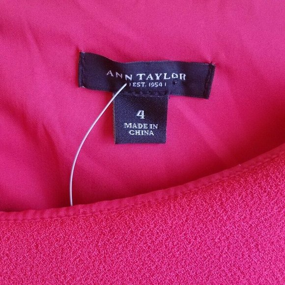ANN TAYLOR DRESS RUCHED SIDE SIZE 4 SMALL PINK - Picture 3 of 6